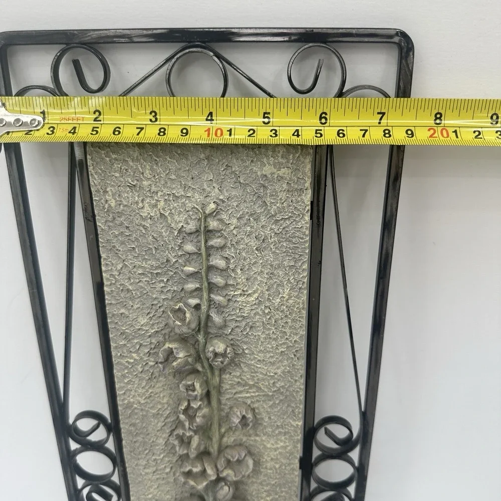 French Country Iron Scroll Floral Wall Farmhouse Botanical‎ Lavender Foxglove